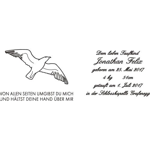 Becher mit Gravur Möwe
