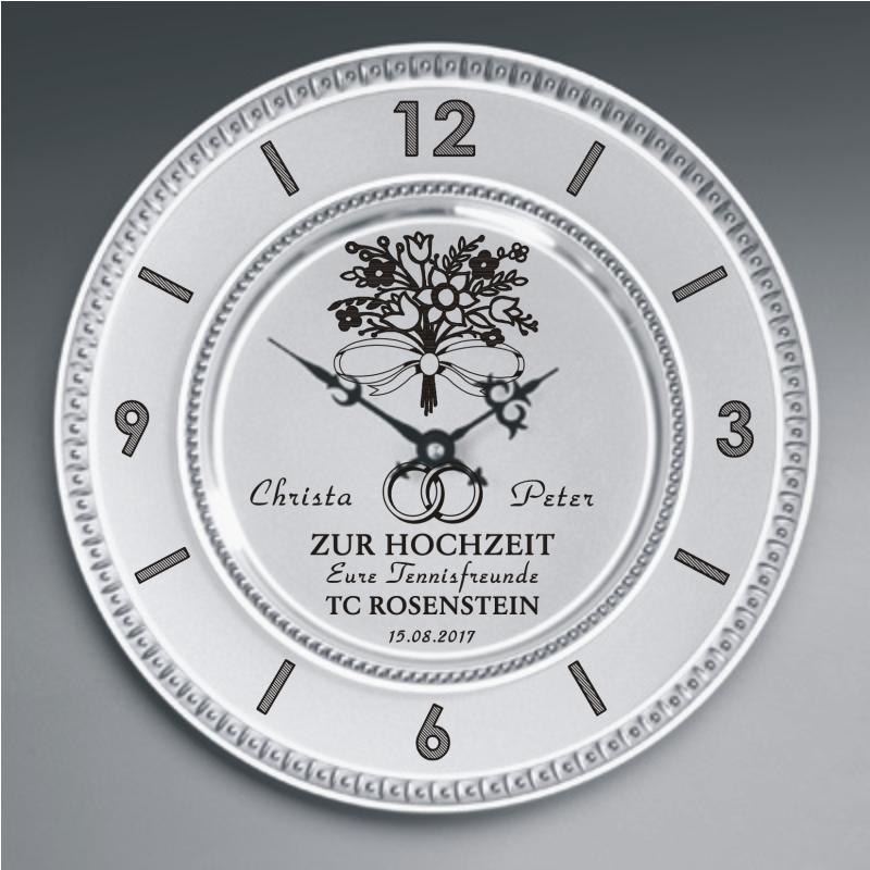 Zinn Uhr mit Gravur Tennis Freunde Hochzeit