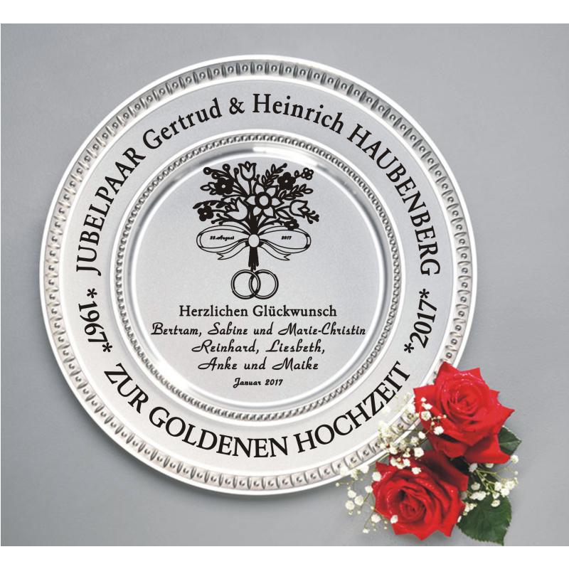Zinn Teller mit Gravur Freunde