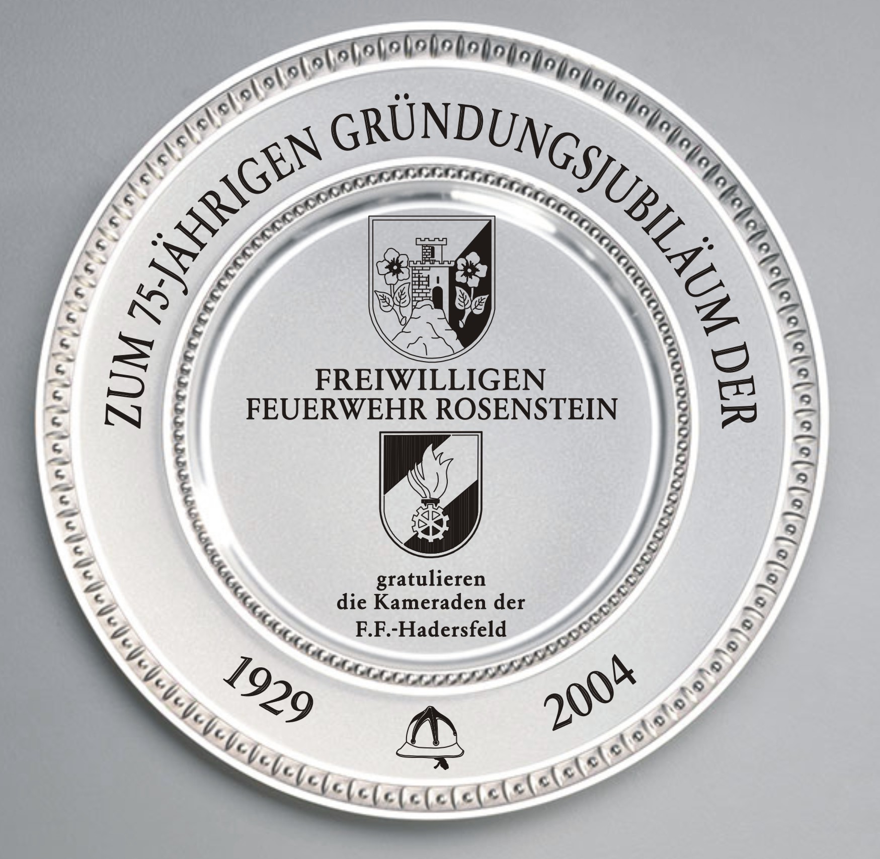 Zinn Teller mit Gravur Gastgeschenk Gründungsjubiläum