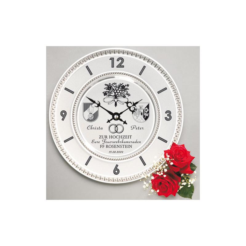 Zinn Uhr mit Gravur Geschenk zur Hochzeit