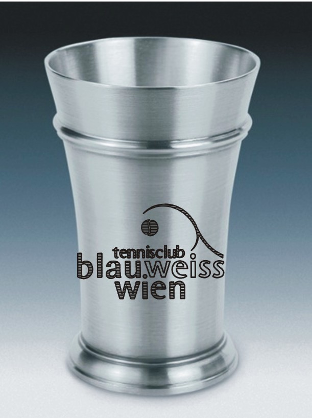 Becher mit Gravur Tennisclub Blau-Weiss-Wien