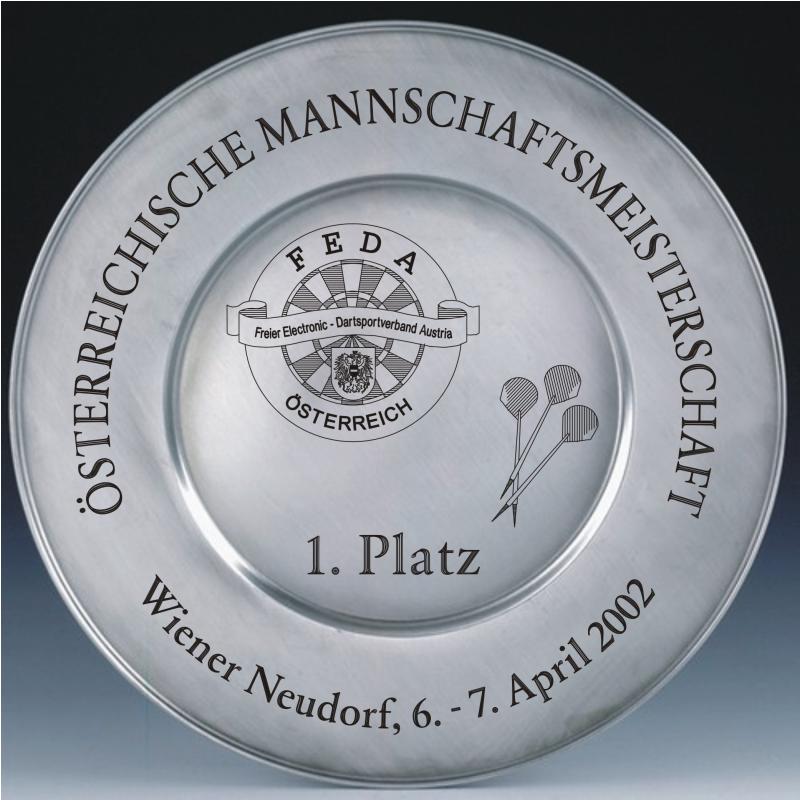 Zinnteller Gravur Platzteller 30cm Darts