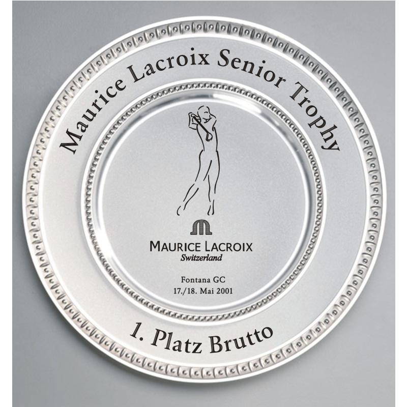 Zinn Teller mit Gravur Golf Turnier Senior Trophy