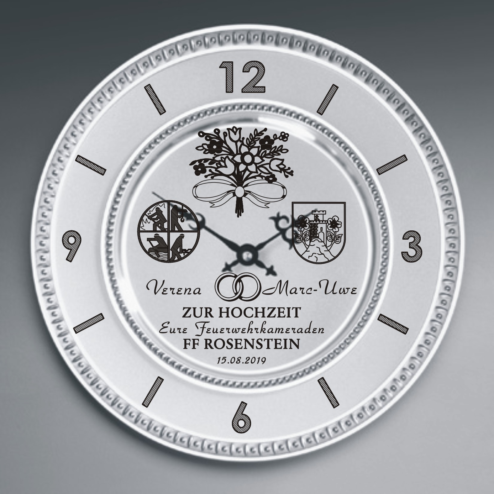 Zinn Uhr mit Gravur Hochzeit Deutschland