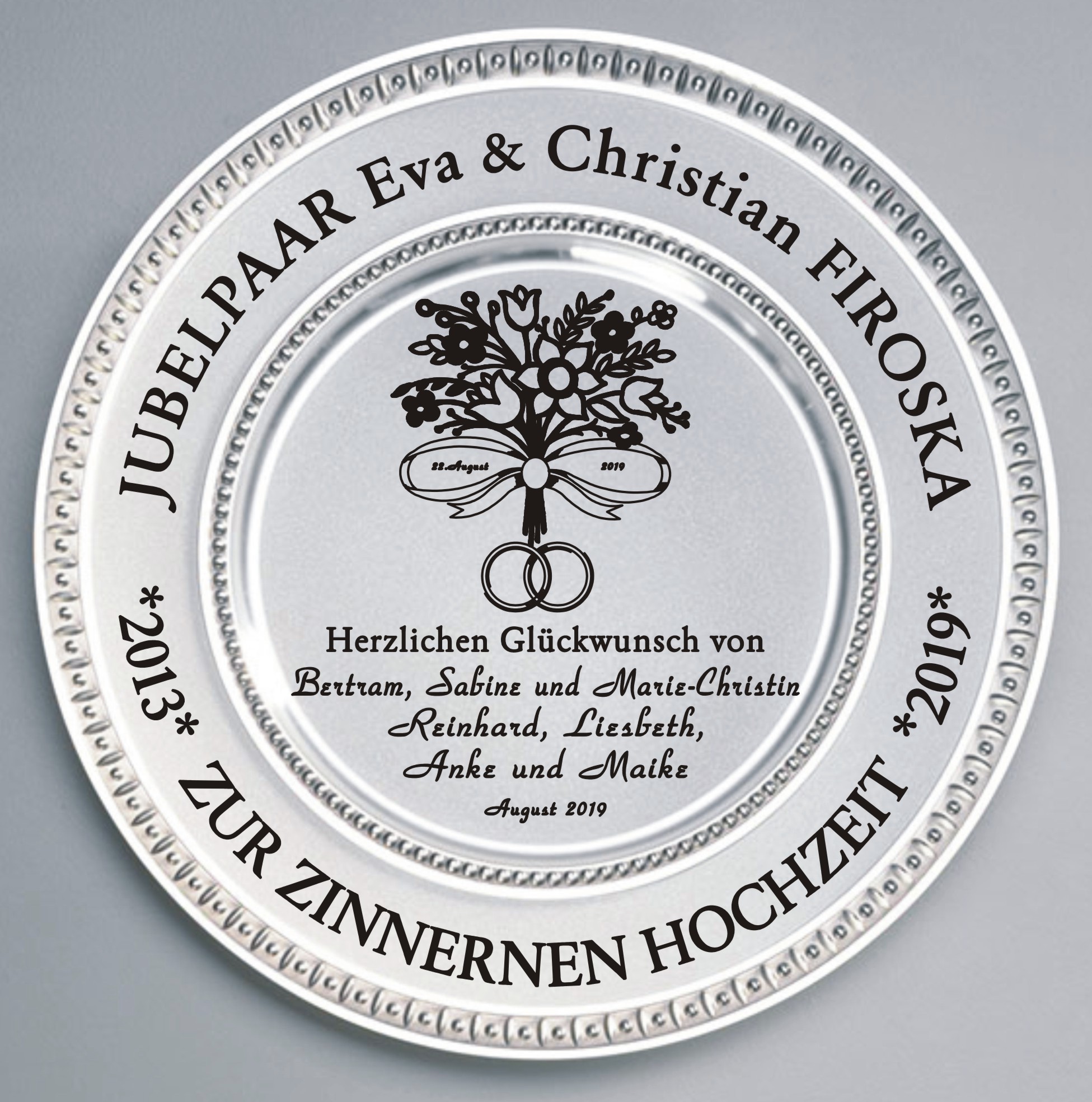 Zinn Teller Zinnerne Hochzeit