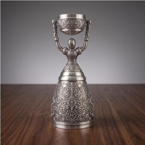 Zinn Brautbecher mit Gravur Diamant – Rückseite