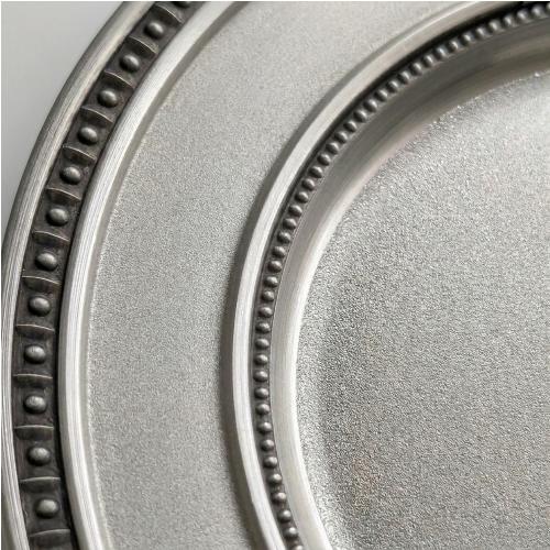 Zinnteller Sport Kristall 12,5cm Detailansicht Kristall-Sandstrahlung und Perlrand